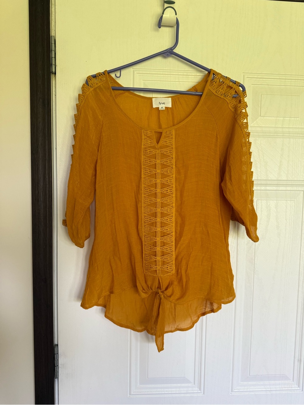 2 for $20 sale: Fyve marigold mustard yellow cage sleeved blouse - M